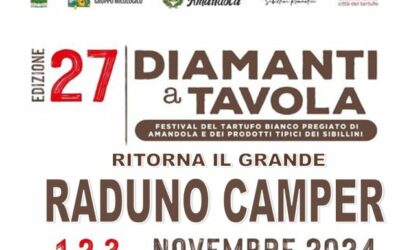 Diamanti a Tavola – 1-3 novembre 2024 – Camper Club Sibillini Amandola